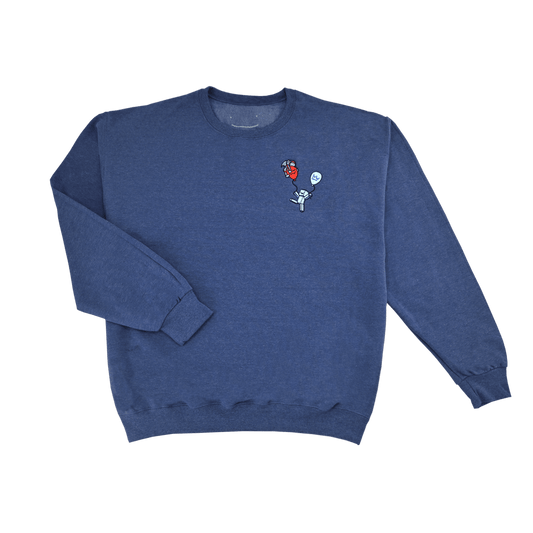 Skeppy and BadBoyHalo Meetup Heather Blue Embroidered Crewneck